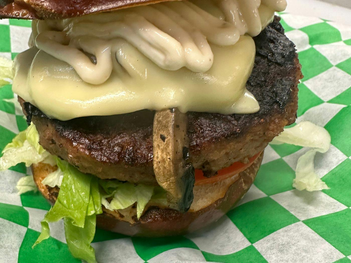 GLUTEN FREE MUSHROOM SWISS BURGER (GF) from Justveggiez in Madison, WI