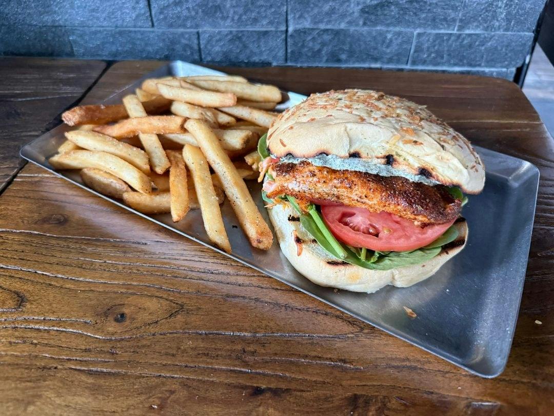 Blackened Salmon Sandwich from Drafthouse in Janesville, WI