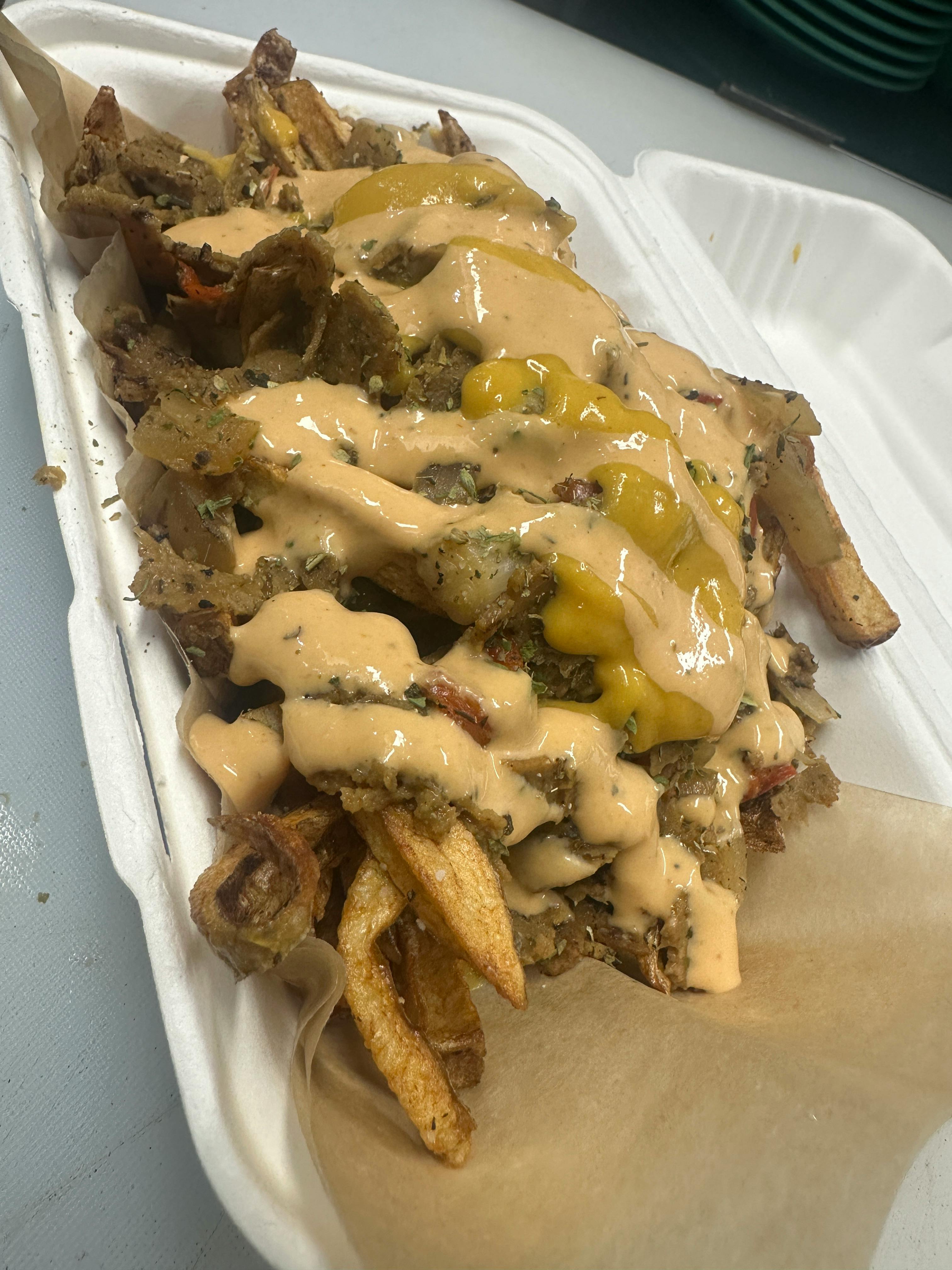 Philly Fries from Justveggiez in Madison, WI