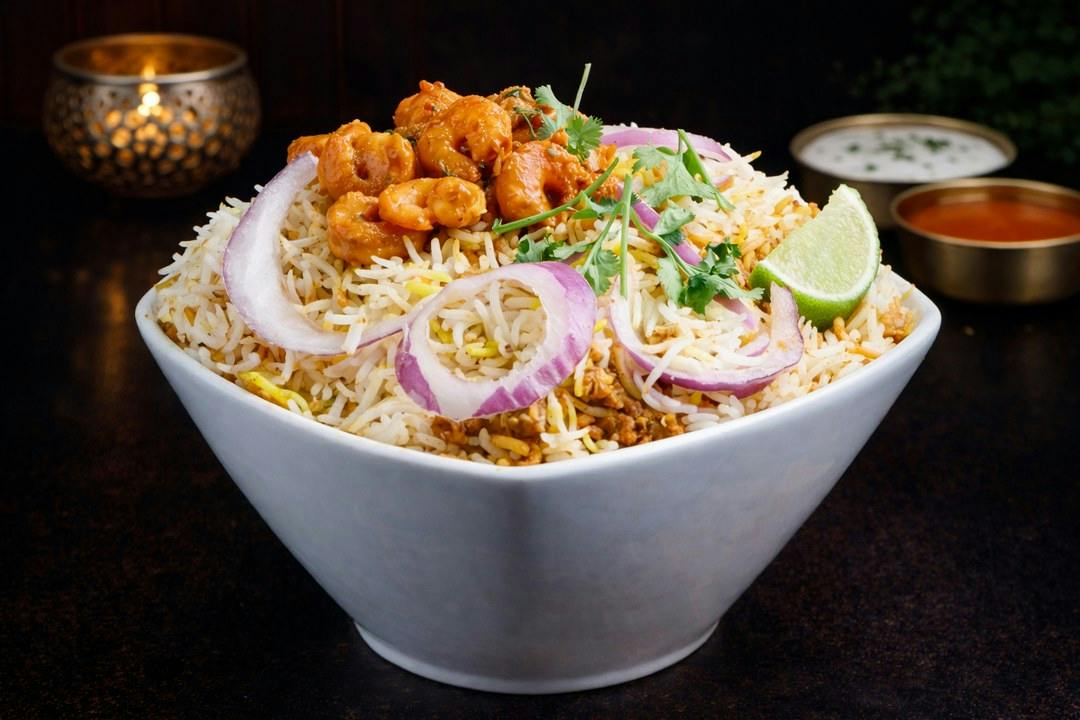 Shrimp Biryani from Rock N Grill Indian Authentic Cuisine & Bar in Round Rock, TX
