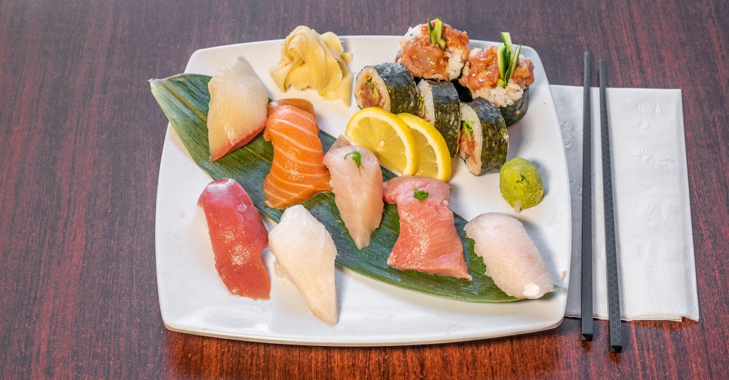 Nigiri (7 Pieces) & Spicy Tuna Roll from Sakura Sushi in San Rafael, CA