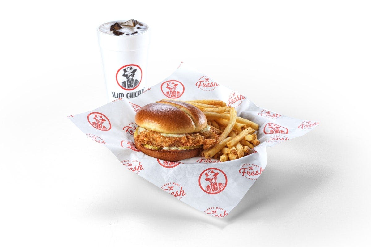 Crispy Chicken Sandwich Meal from Slim Chickens Brink Demo Vendor in Little Rock, AR