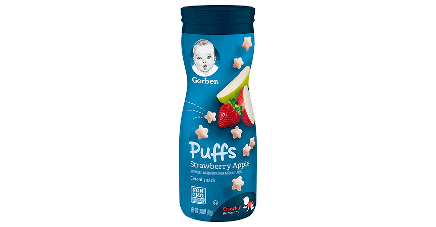 Gerber Graduates Puffs Cereal Snack Strawberry-Apple (1.48 oz) from EatStreet Convenience - Central Bridge St in Wausau, WI
