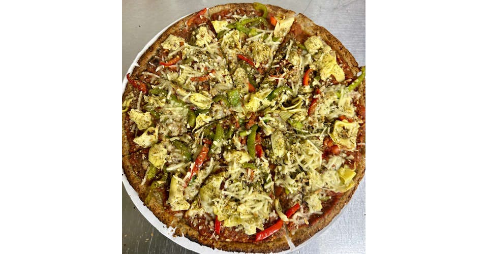 Gluten Free Greek Pizza (14" Cauliflower Crust) from JustVeggiez in Madison, WI