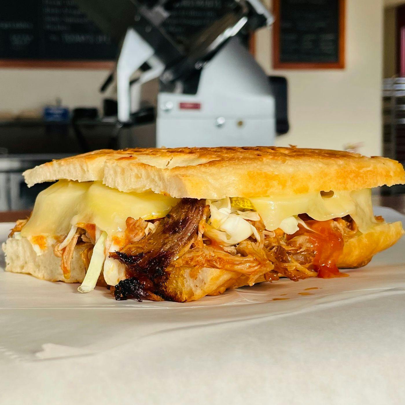 Special Panini- BBQ Pulled Pork from Arrosto Delicatessen in Sheboygan, WI