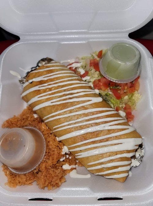 Chimichanga Plate from Chili Shack in Lakewood, CO