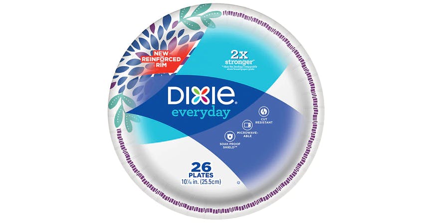 Dixie Plates, Heavy Duty Flowers Bloom (26 ct) from EatStreet Convenience - Historic Holiday Park North in Topeka, KS