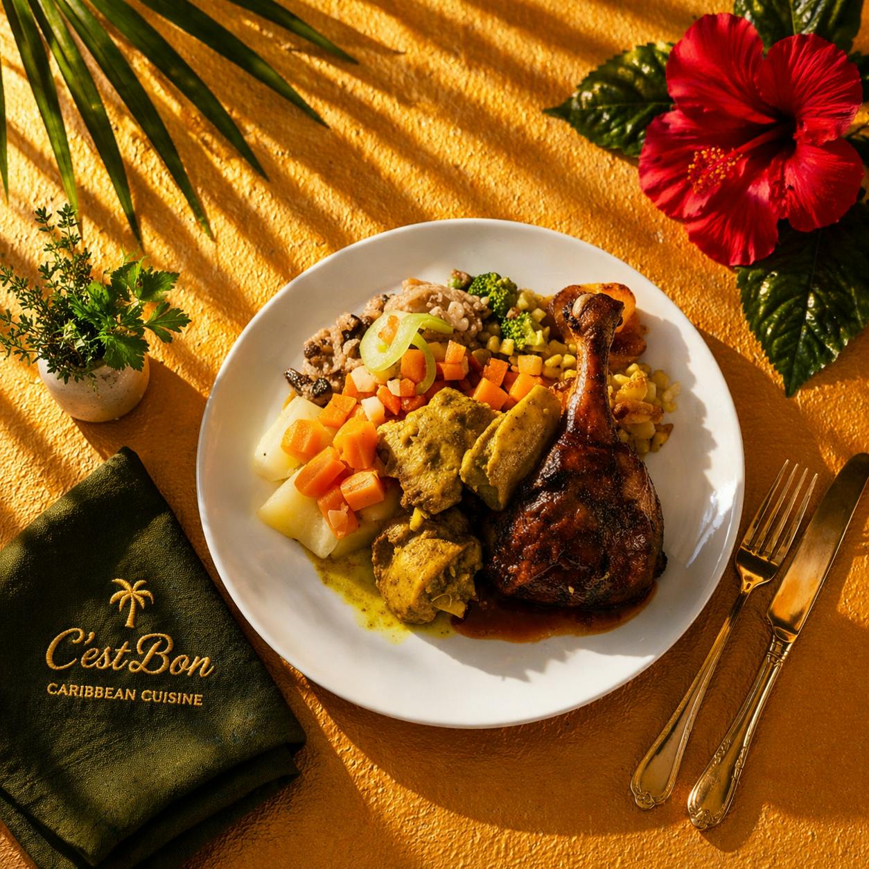 Combo Chicken Plate from C'est Bon Caribbean Creole Cuisine in Baytown, TX