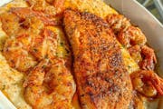 Salmon & Shrimp Grits from Bailey Seafood in Buffalo, NY
