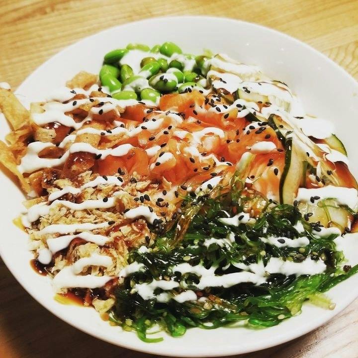 Salmon Poke Bowl from Tavernakaya in Madison, WI