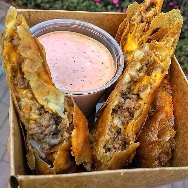 2 Pc Cheeseburger Eggroll from The Kroft - N Broadway in Los Angeles, CA