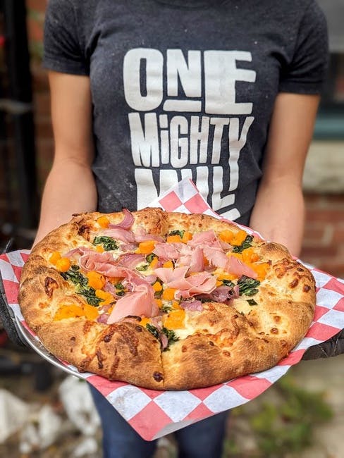 Roasted Butternut & Ham Pizza from One Mighty Mill Cafe - Exchange St in Lynn, MA