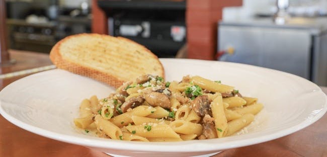 Penne Norcina Pasta from Red Rooster Brick Oven in San Rafael, CA