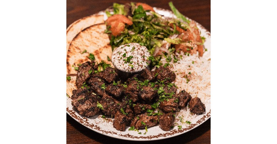 Beef Kebab Plate from The Mediterranean Joint in Madison, WI