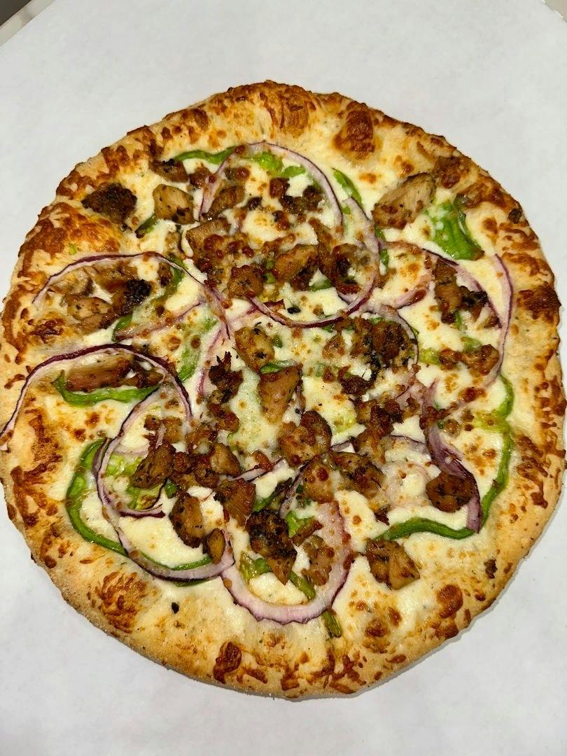 White Chicken Pizza from New York Pizza in Palo Alto, CA
