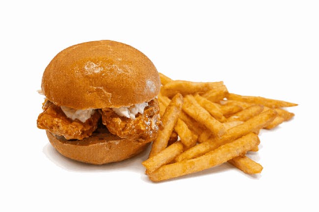 1 Chicken Strip Sandwich W/Fries. from Bullhorns Burger + Grill - North Broad St in Elizabeth, NJ