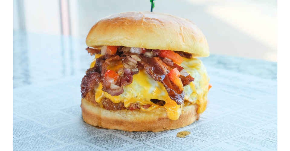 The Wakey B Burger from Oh My Grill in Cedar Falls, IA
