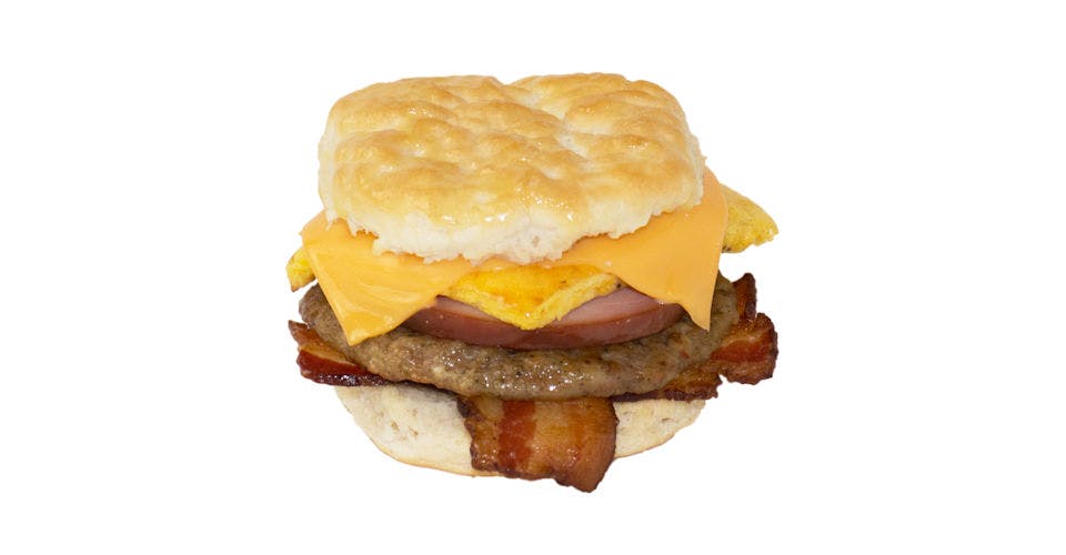 3 Meats, Egg & Cheese Biscuit from Champs Chicken - Dubuque in Dubuque, IA