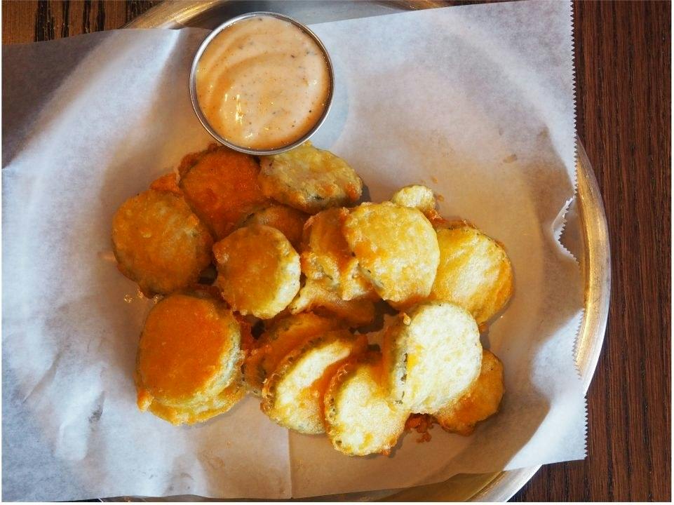 Fried Pickles from North & South Seafood and Smokehouse - West Towne in Madison, WI