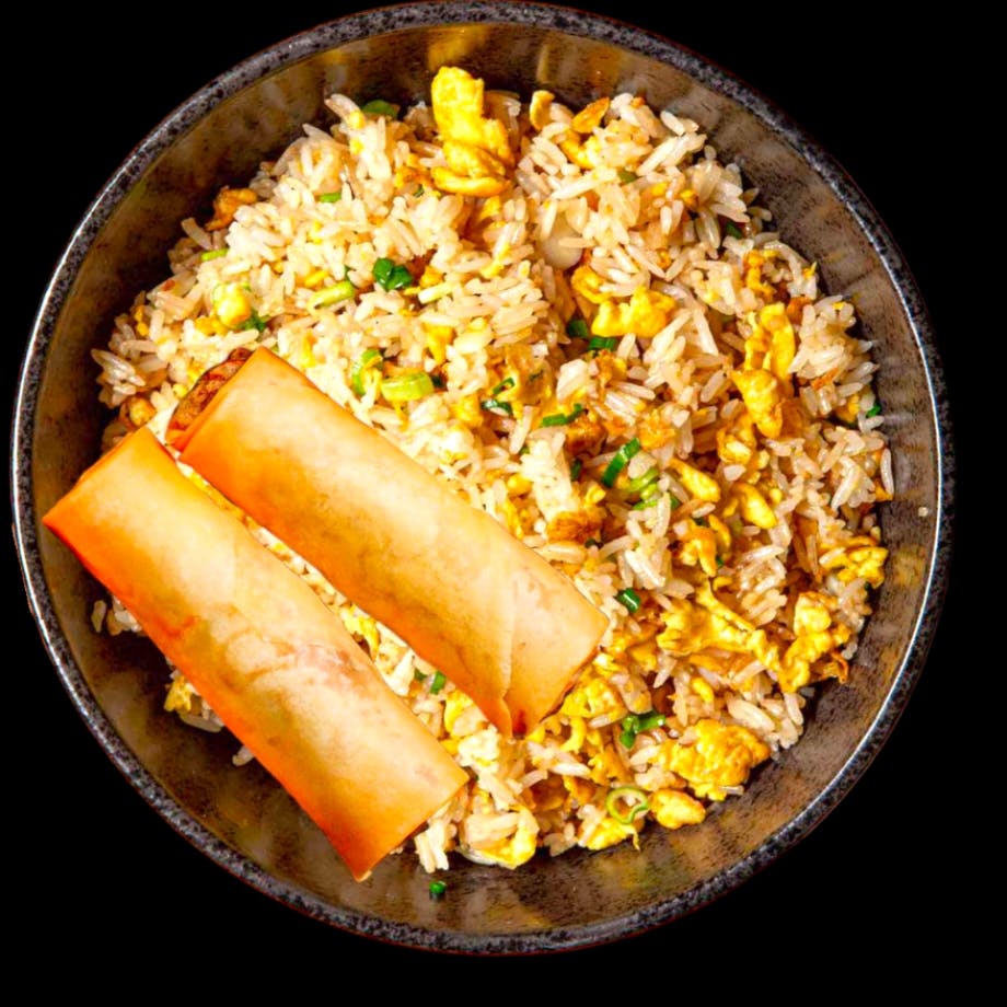 Fried Rice/2 eggs rolls from Sweet Haus in La Crosse, WI