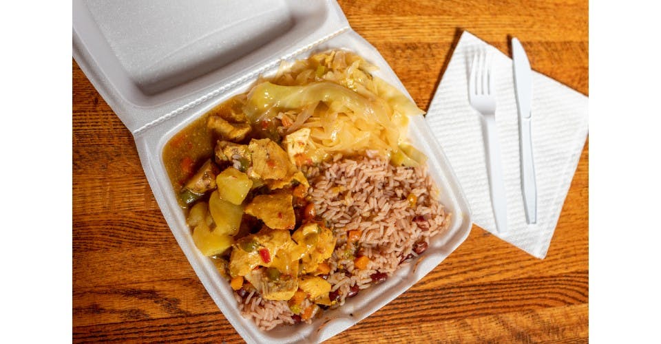 Curry Chicken Plate from Lil Jamaica Food Truck in Green Bay, WI