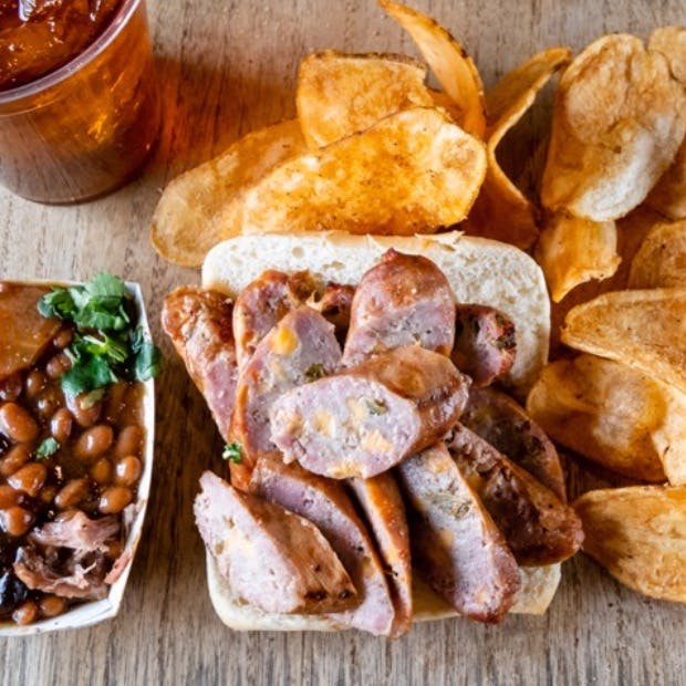 Smoked Jalape?o Cheddar Sausage & 2 Sides from Beef Butter BBQ - N Sherman Ave in Madison, WI