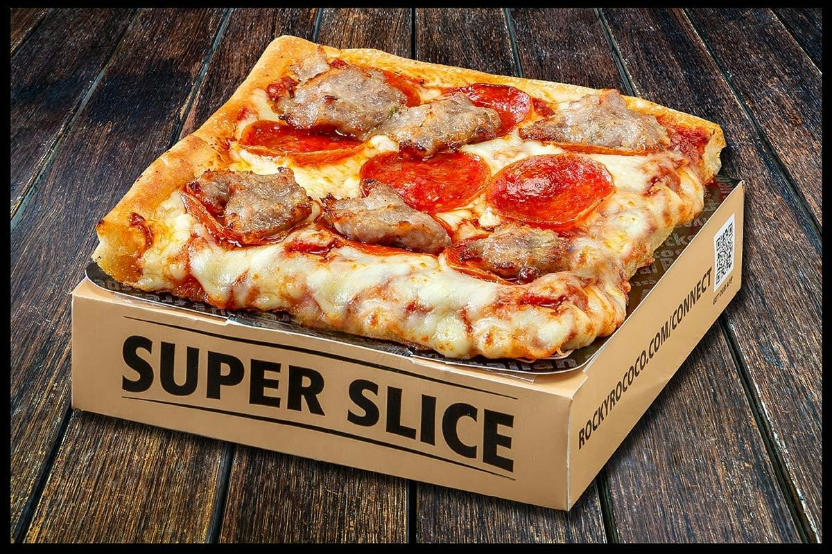 Sausage & Pepperoni Super Slice from Rocky Rococo - Miller Park Way in Milwaukee, WI
