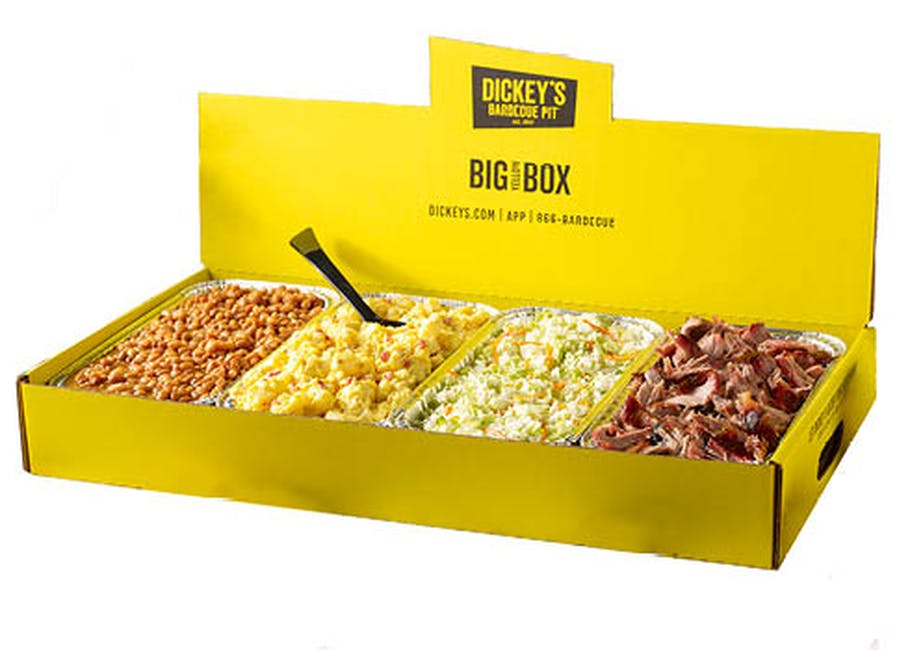 Big Yellow Box Pulled Pork from Dickey's Barbecue Pit: Dallas Wycliff Ave (TX-0146) in Dallas, TX