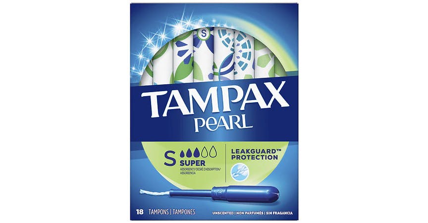 Tampax Pearl Plastic Tampons Unscented (18 ct) from EatStreet Convenience - Sheridan Rd in Kenosha, WI