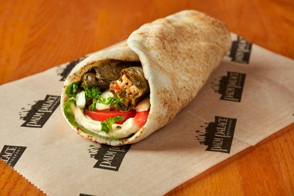 Lunch | Hummus & Vegetarian Grape Leaves from Palm Palace Restaurant in Ann Arbor, MI