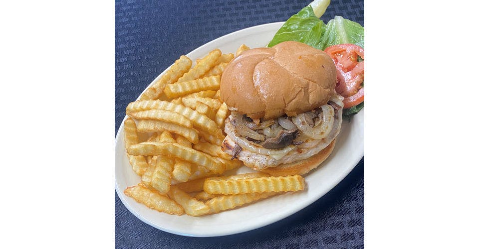 Mushroom Swiss Chicken Sandwich from Mid Vallee Golf Course in De Pere, WI