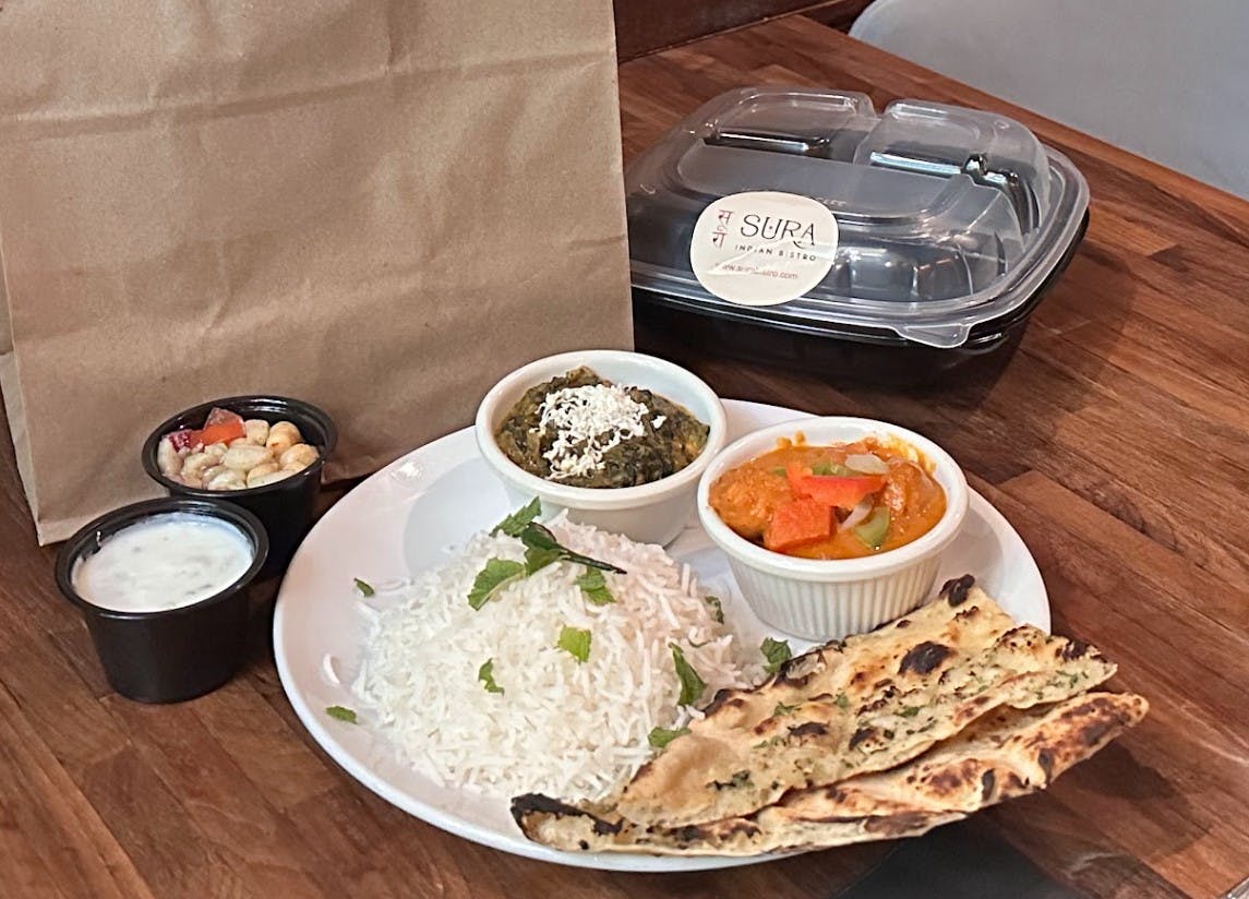 VEG COMBO ?A? Available from 11:45 AM to 2:00 PM from Sura Indian Bistro - Chestnut St in Philadelphia, PA