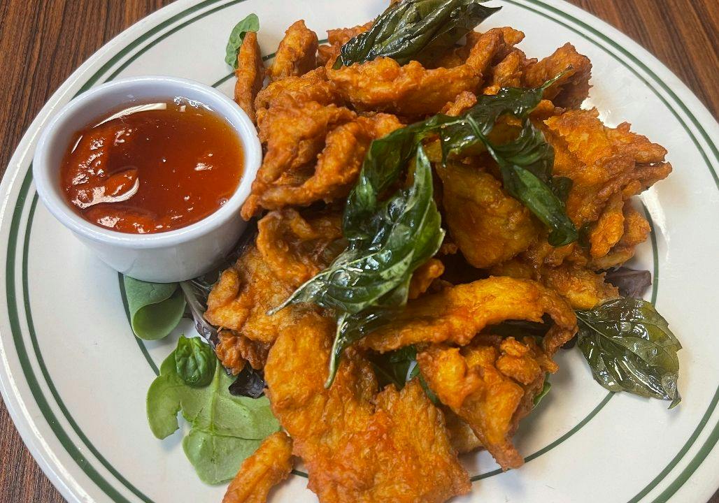 Crispy chicken Lemon Leaf Dinner Entr?e from Saucy's Thai & Pho - Plano in Plano, TX