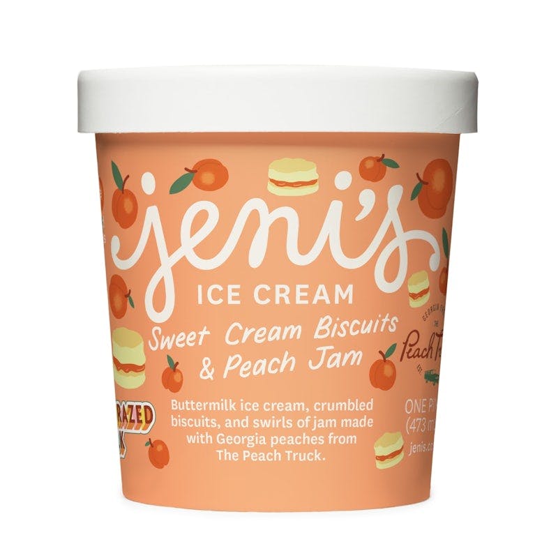 Sweet Cream Biscuits & Peach Jam Pint from Jeni's Splendid Ice Creams - S Main St in Naperville, IL