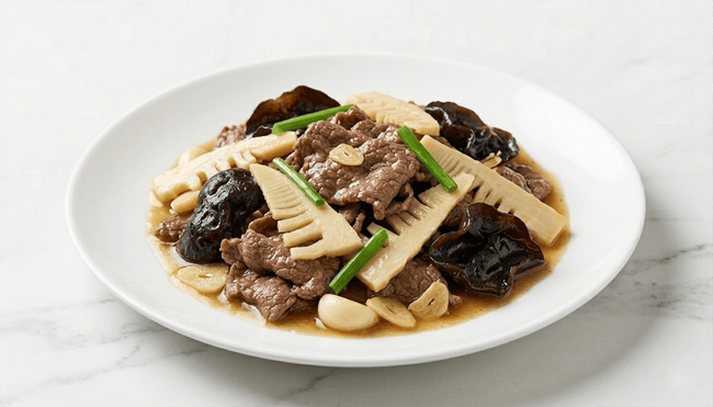Beef with Black Mushrooms and Bamboo Shoots from Autumn Court Chinese Restaurant in Phoenix, AZ