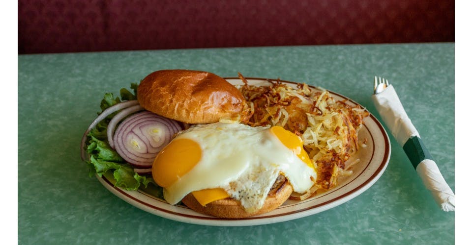 Breakfast Angus Burger from Delta Family Restaurant in Oshkosh, WI