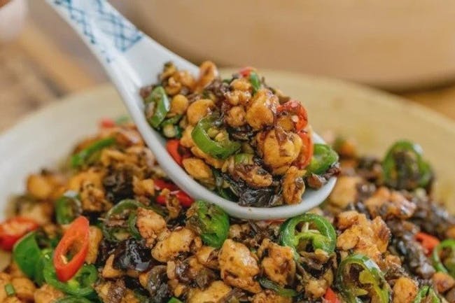 ???? Minced Chicken with Bird Eye Chili from DJ Kitchen in Philadelphia, PA