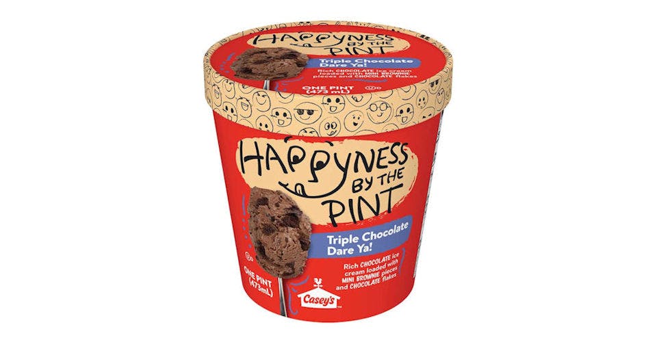Happyness by the Pint Triple Chocolate Dare Ya! Ice Cream (16 oz) from Casey's General Store: Asbury Rd in Dubuque, IA