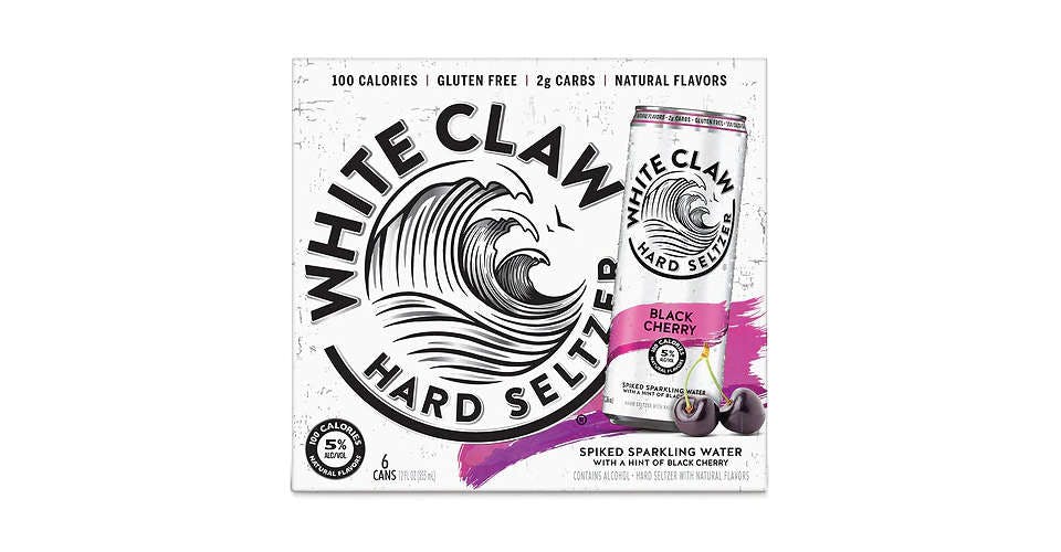 White Claw: Black Cherry, 6 Pack, 12 oz. Cans from Five Corners Liquor & Wine in Cedar Falls, IA