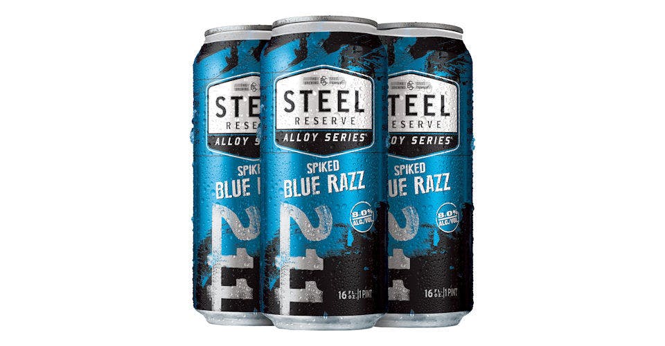 Steel Reserve Alloy: Spiked Blue Razz, 4 Pack, 16 oz. from Five Corners Liquor & Wine in Cedar Falls, IA