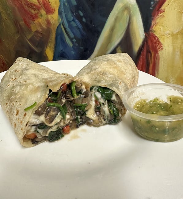 Spinach & Mushroom Burrito from Cafe Buenos Aires - 10th St in Berkeley, CA