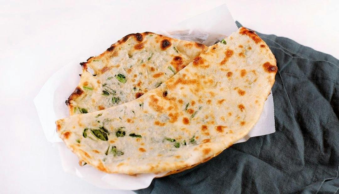 Spinach Naan from OM Indian Cuisine in San Francisco, CA