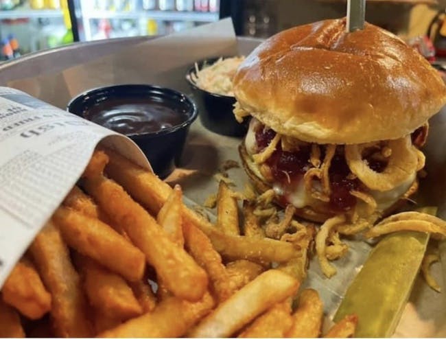 BOURBON COWBOY STEAK BURGER from Cattleman's Burger and Brew in Algonquin, IL