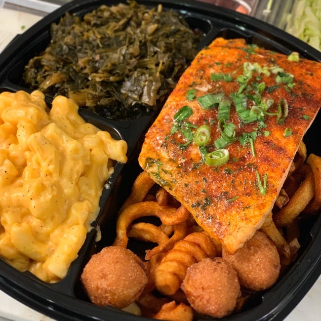 Homestyle Baked Salmon Dinner from Bailey Seafood in Buffalo, NY