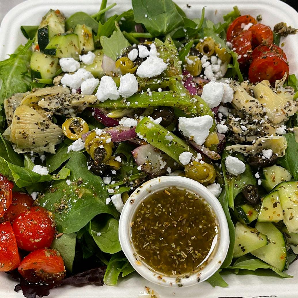 Greek Salad from Justveggiez in Madison, WI