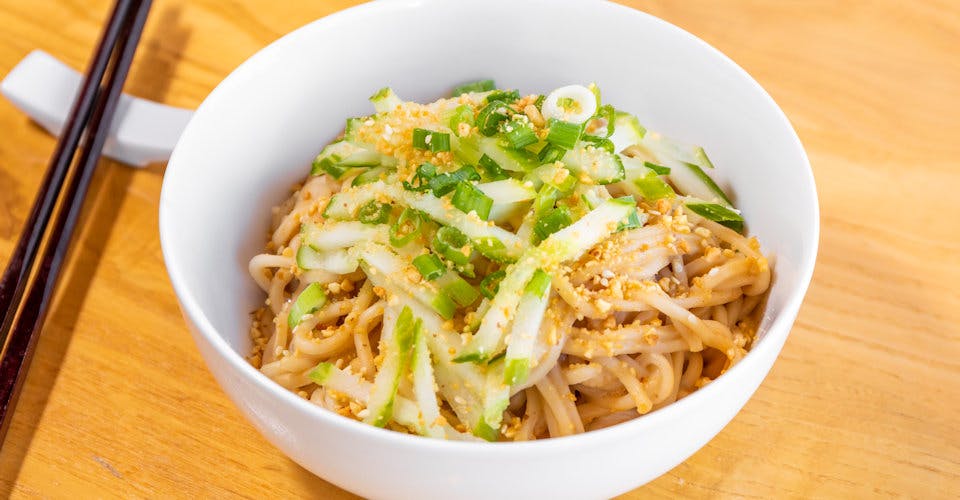 Peanut Glazed Noodle from Dumpling Haus in Madison, WI