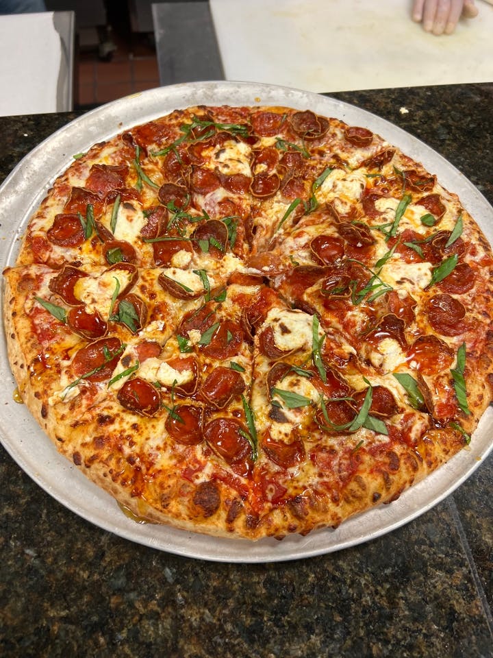 Hot Honey Pepperoni Pizza from The Brass Tap - Main Street in Cedar Falls, IA