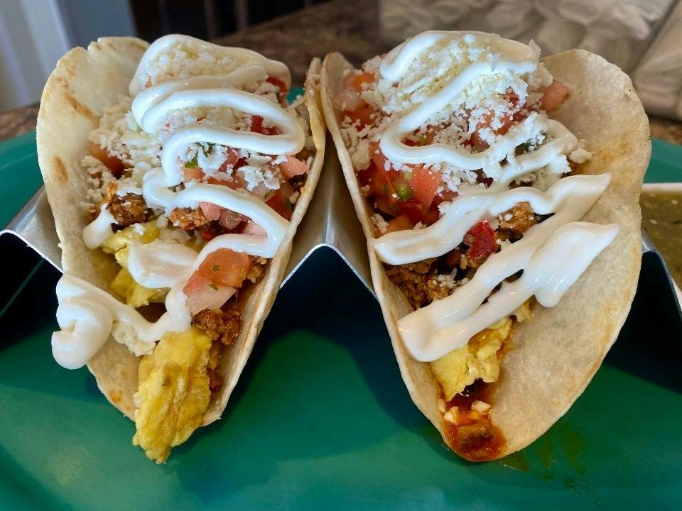 Breakfast Tacos (2) from Silly Serrano Mexican Restaurant in Eau Claire, WI