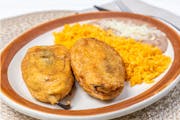 3. Chiles Rellenos con Arroz y Frijoles Dinner (2 Pieces) from La Salsa in Dekalb, IL