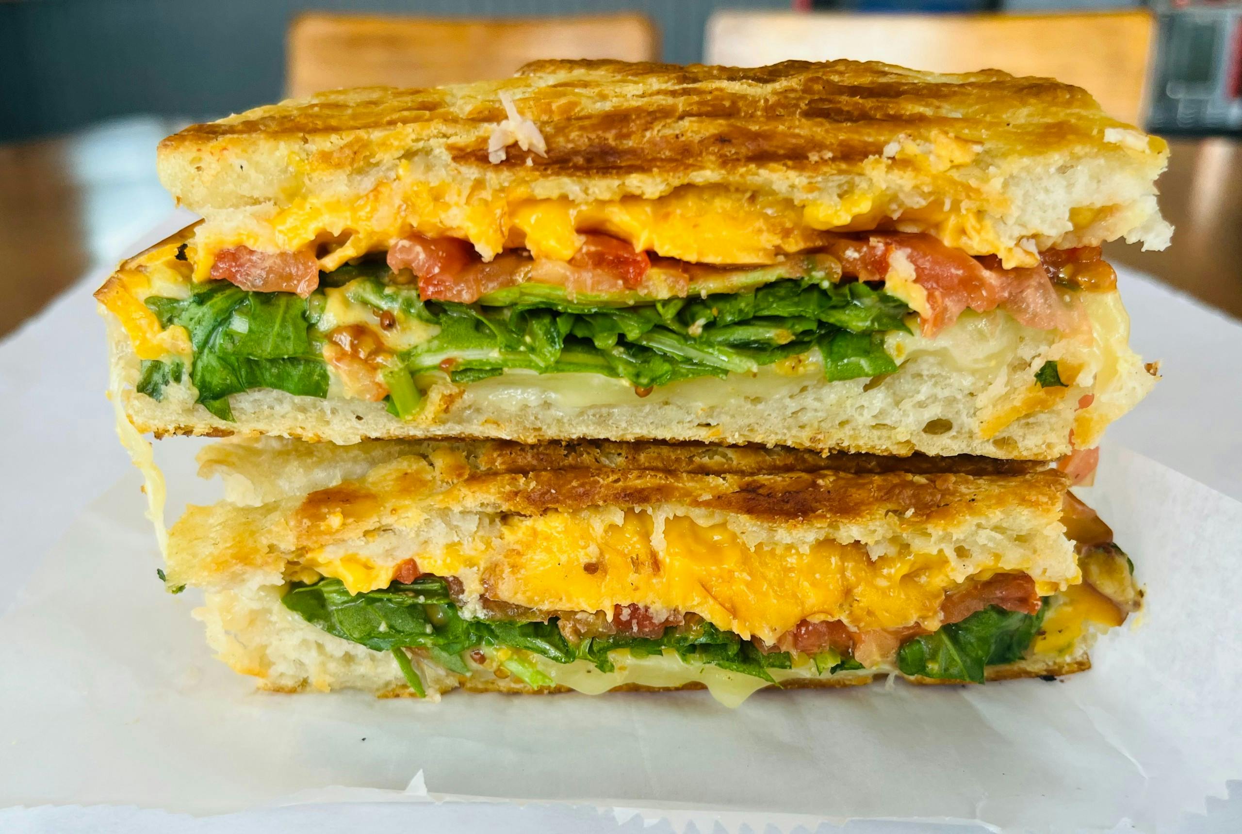 Grilled Cheese Special Panini- Smokey & The Cheese from Arrosto Delicatessen in Sheboygan, WI